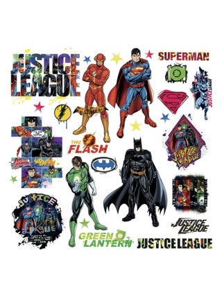 Stickers repositionnables Justice League DC Comics 4 planches 22,8CM x 44,1 cm