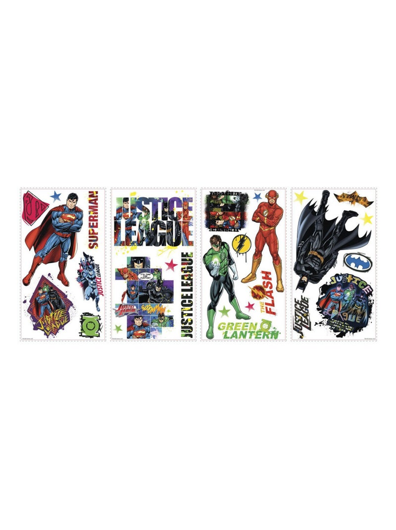 Stickers repositionnables Justice League DC Comics 4 planches 22,8CM x 44,1 cm Multicolore - Kiabi
