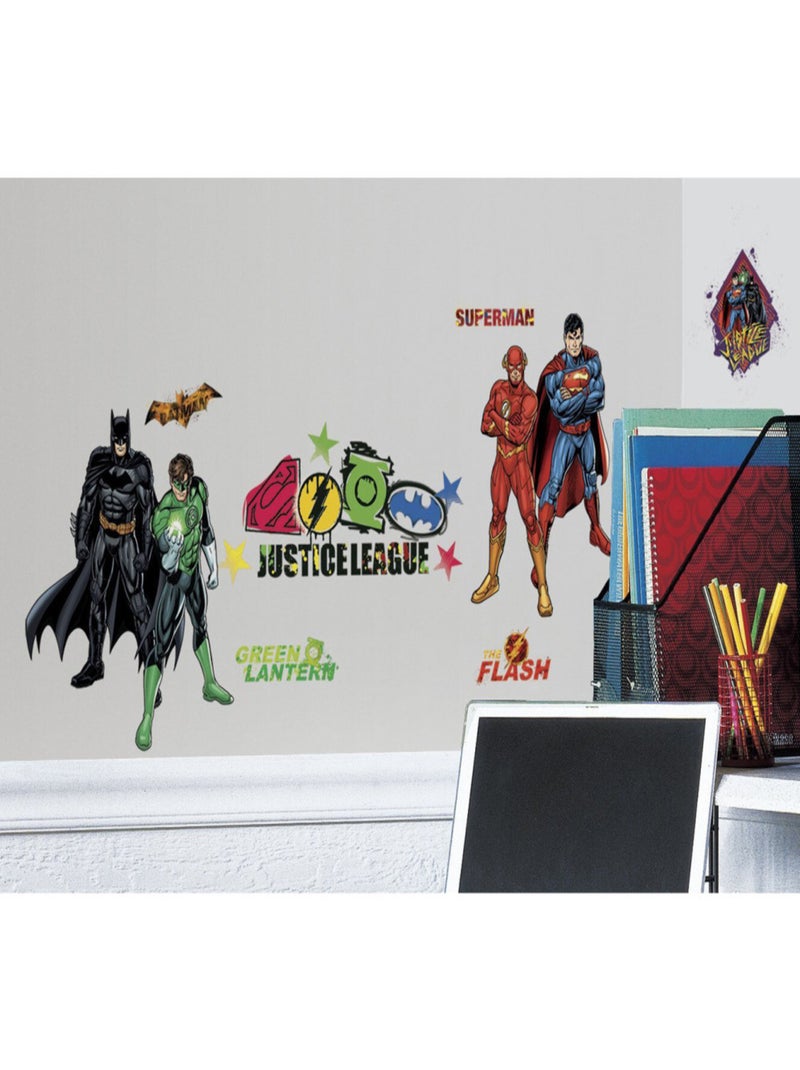 Stickers repositionnables Justice League DC Comics 4 planches 22,8CM x 44,1 cm Multicolore - Kiabi