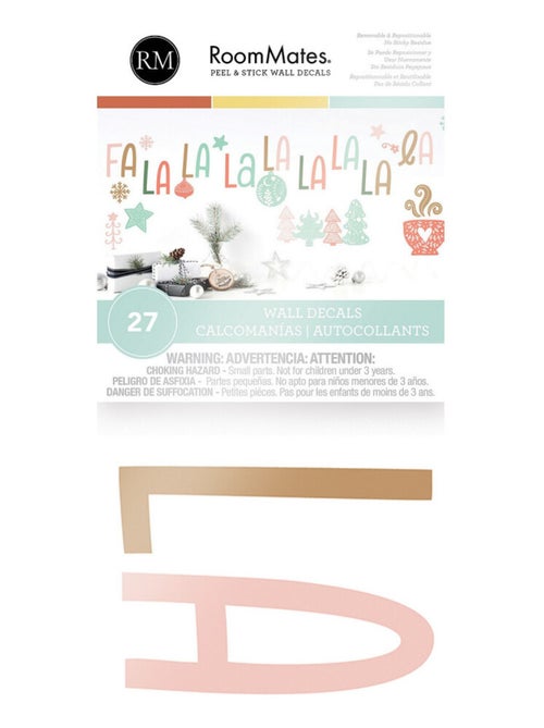 Stickers repositionnables Lettres et déco de noël « Falalala » - Kiabi