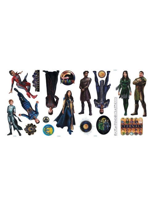 Stickers repositionnables Marvel Eternals 7 personnages et déco - 22 x 43 cm - Kiabi