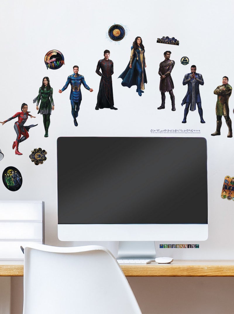 Stickers repositionnables Marvel Eternals 7 personnages et déco - 22 x 43 cm Multicolore - Kiabi