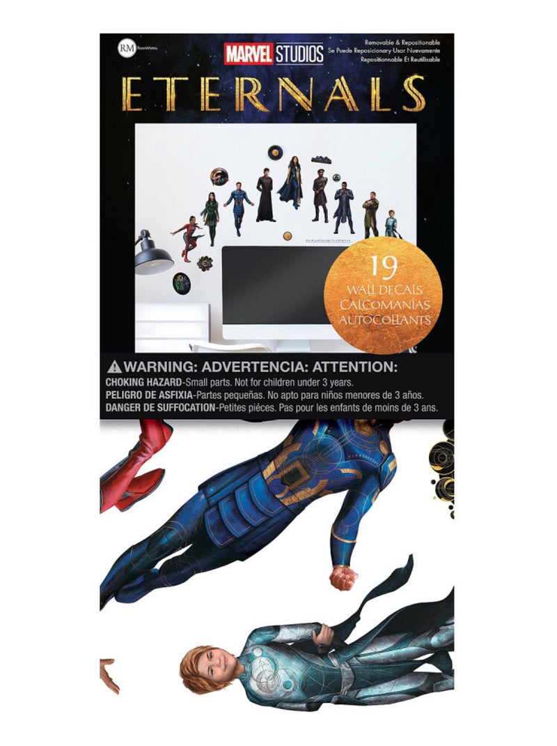 Stickers repositionnables Marvel Eternals 7 personnages et déco - 22 x 43 cm Multicolore - Kiabi