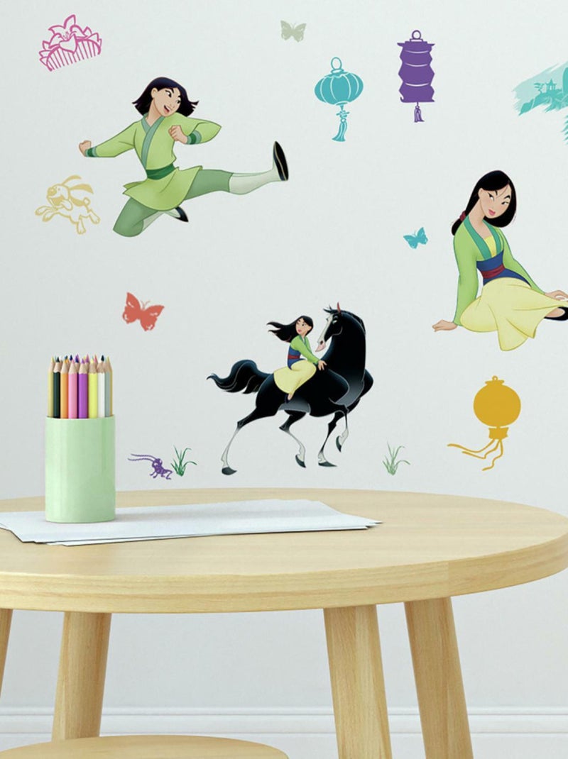 Stickers repositionnables Mulan DISNEY - 4 planches 22x44 cm Multicolore - Kiabi