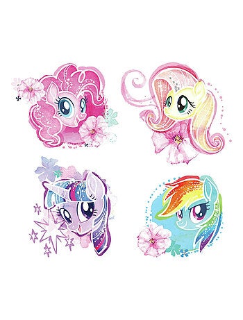 Stickers repositionnables My Little Pony Le Film aquarelle - 1 planche de 21.9 x 92.7 cm