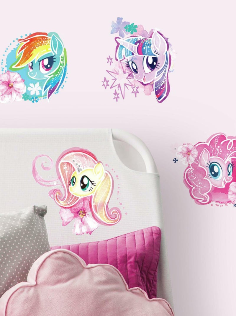 Stickers repositionnables My Little Pony Le Film aquarelle - 1 planche de 21.9 x 92.7 cm Multicolore - Kiabi
