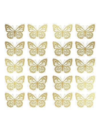 Stickers repositionnables Papillon en or