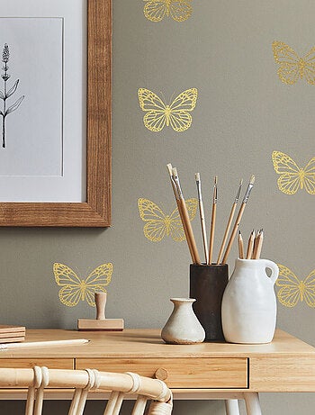 Stickers repositionnables Papillon en or