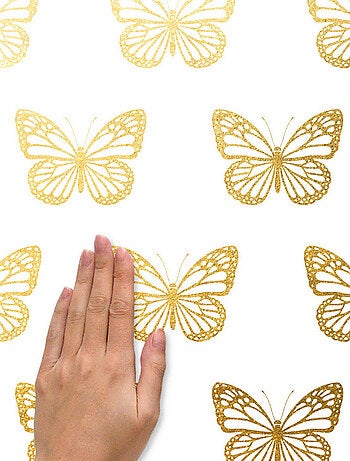 Stickers repositionnables Papillon en or