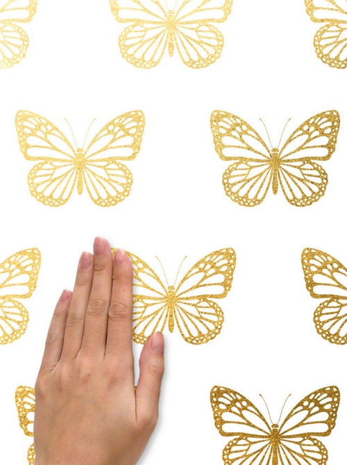 Stickers repositionnables Papillon en or - Kiabi
