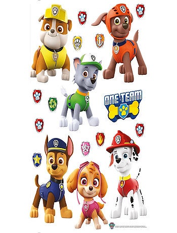 Stickers repositionnables Pat'Patrouille - modèle avec tous les personnages - 42.5CM x 65 CM