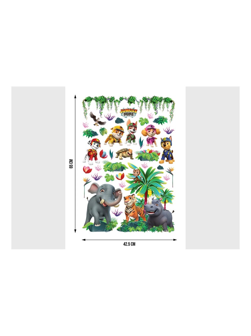 Stickers repositionnables Pat'Patrouille Jungle Pups - 42.5CM x 65 CM Multicolore - Kiabi
