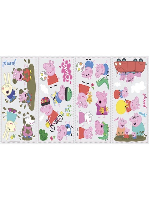 Stickers repositionnables Peppa Pig 25,4CM X 45,7CM - Kiabi