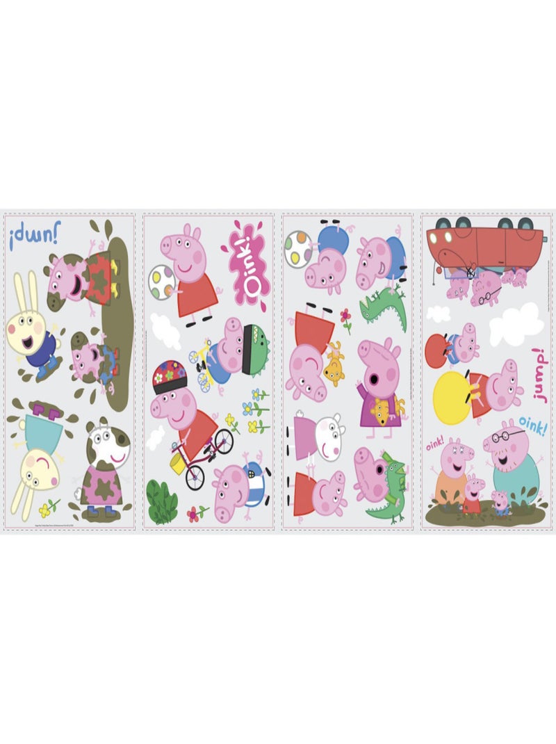 Stickers repositionnables Peppa Pig 25,4CM X 45,7CM Multicolore - Kiabi