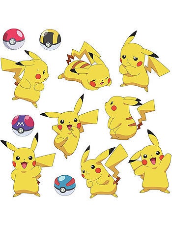 Stickers repositionnables Pikachu Pokemon 22,9CM X 92,7CM