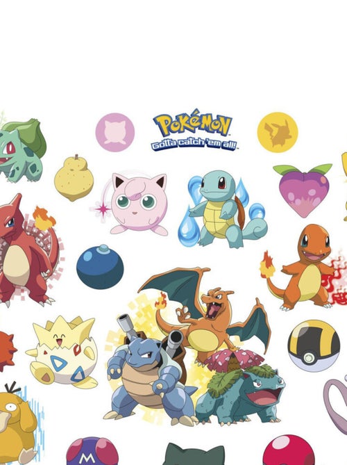 Stickers repositionnables Pokemon Attrapez les tous ! NIN 25,4CM X 45,7CM - Kiabi