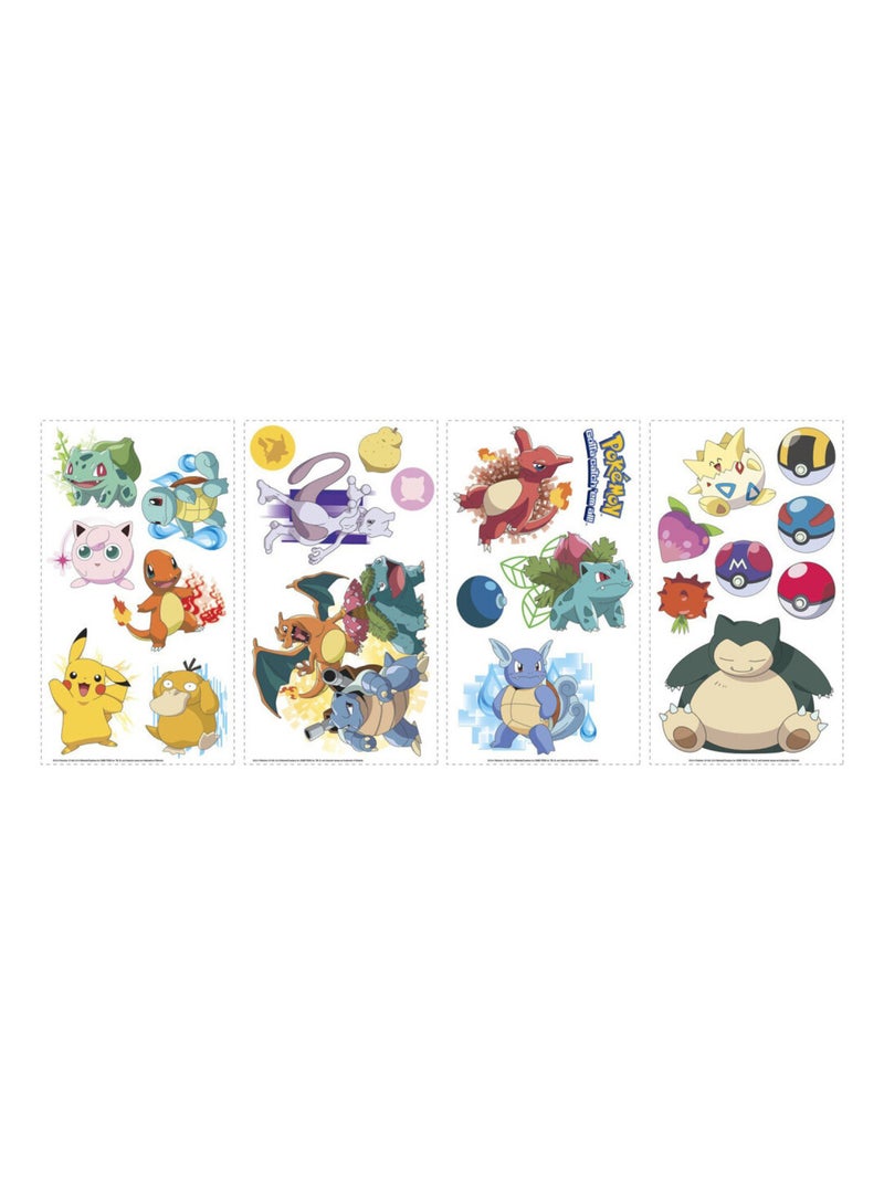 Stickers repositionnables Pokemon Attrapez les tous ! NIN 25,4CM X 45,7CM Multicolore - Kiabi