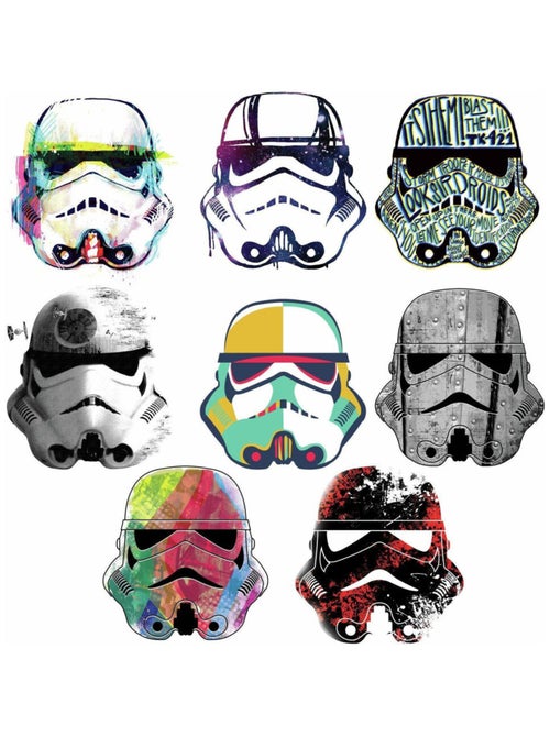 Stickers repositionnables Star Wars Casques de Stormtrooper 21,9CM X 92,7CM - Kiabi