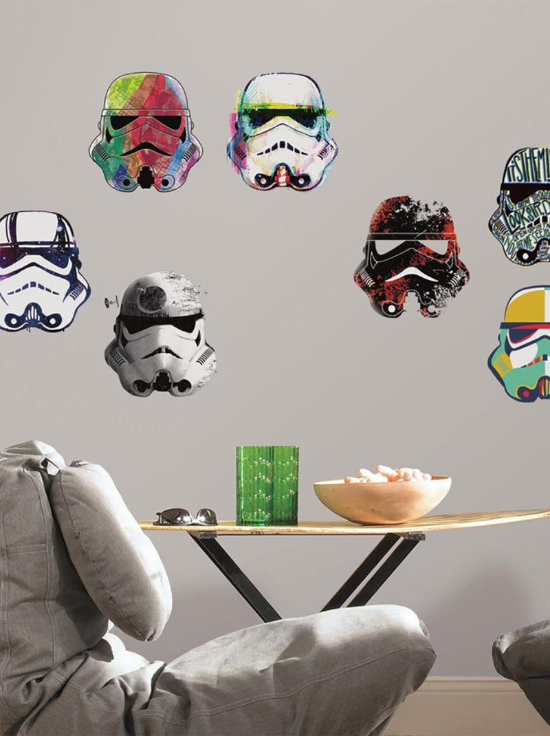 Stickers repositionnables Star Wars Casques de Stormtrooper 21,9CM X 92,7CM Multicolore - Kiabi