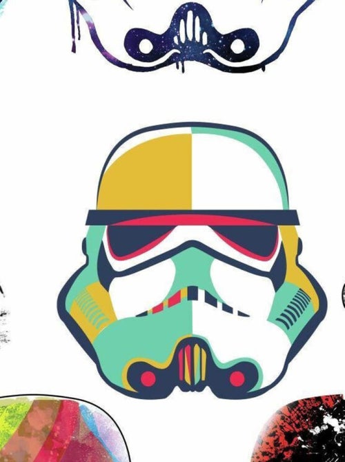 Stickers repositionnables Star Wars Casques de Stormtrooper 21,9CM X 92,7CM - Kiabi