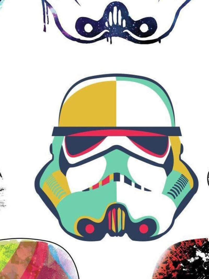 Stickers repositionnables Star Wars Casques de Stormtrooper 21,9CM X 92,7CM Multicolore - Kiabi