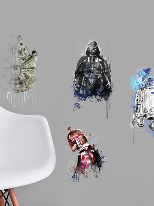 Stickers repositionnables Star Wars façon aquarelle 21,9CM X 92,7CM - Kiabi