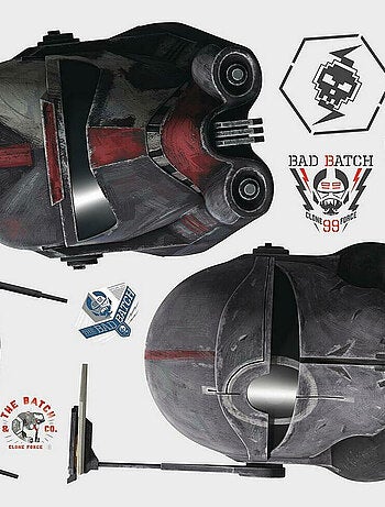 Stickers repositionnables Star Wars série Bad Batch casques