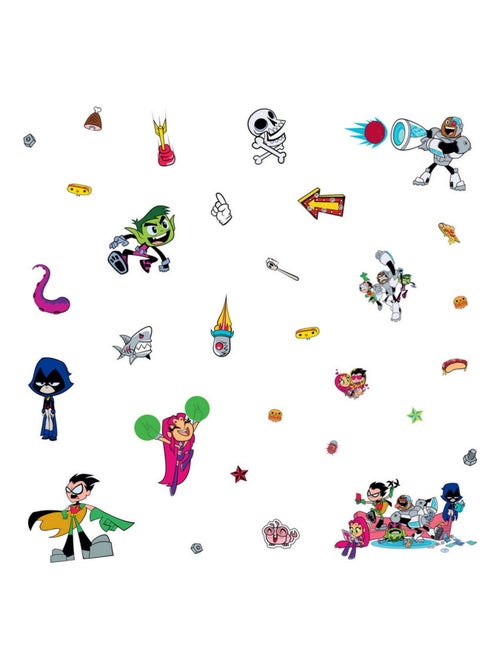 Stickers repositionnables Teen Titans Go ! - tous les personnages - Kiabi