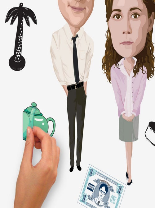 Stickers repositionnables The Office - tous les personnages - Kiabi