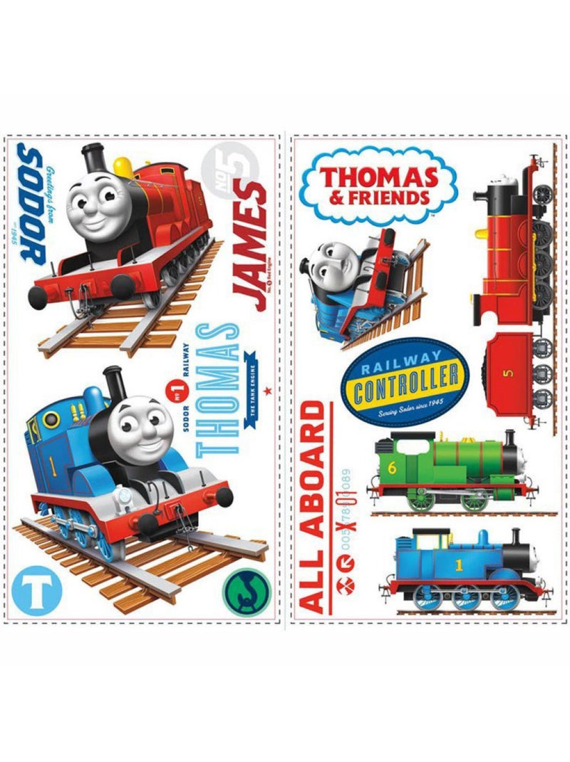 Stickers repositionnables Thomas et ses amis 25,4CM X 45,7CM Multicolore - Kiabi
