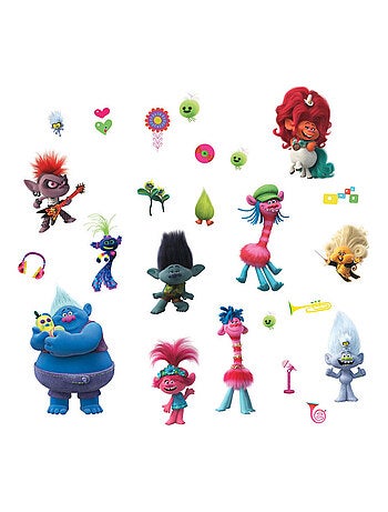 Stickers repositionnables Trolls - tous les personnages