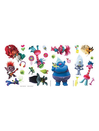 Stickers repositionnables Trolls - tous les personnages
