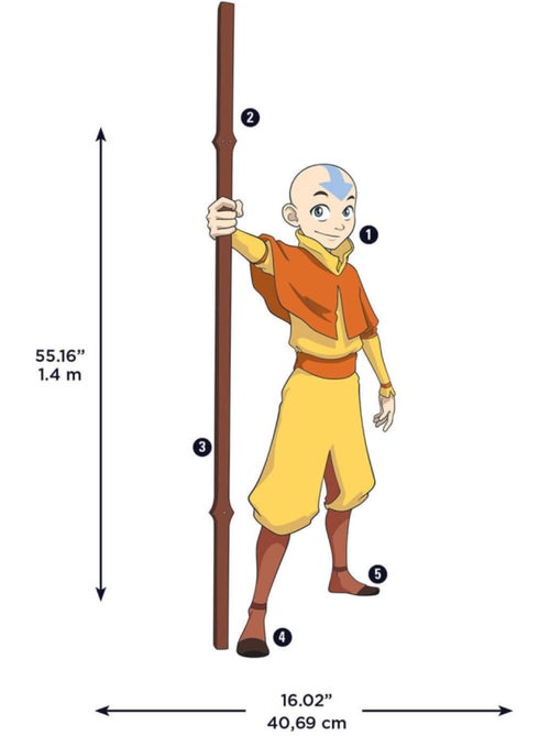 Stickers repositionnalbles avatar aang tient une lance - Kiabi