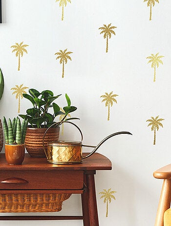 Stickers repositonnables - Palmiers en or
