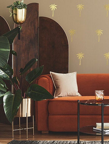 Stickers repositonnables - Palmiers en or