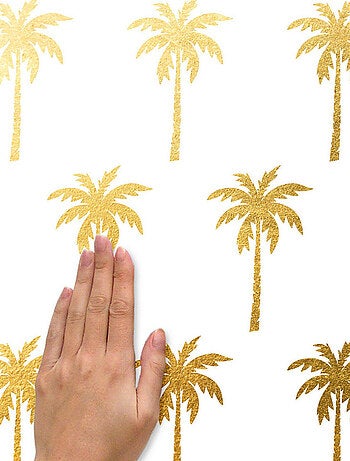 Stickers repositonnables - Palmiers en or
