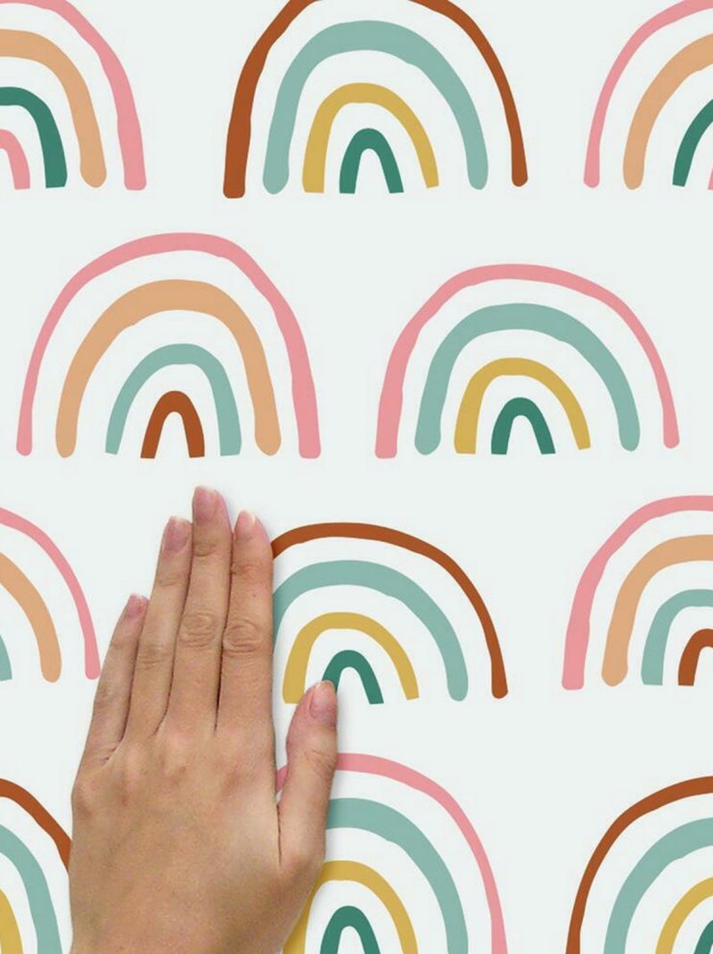 Stickers retro arc en ciel Multicolore - Kiabi