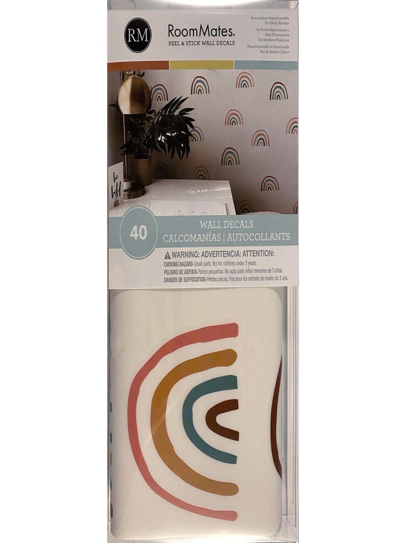 Stickers retro arc en ciel Multicolore - Kiabi
