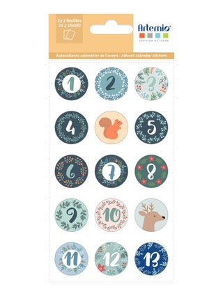 Stickers ronds pour Calendrier de l'Avent - - Artemio