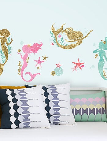 Stickers Sirènes à paillettes Disney 21 éléments My Littre Mermaid Sleeps Here