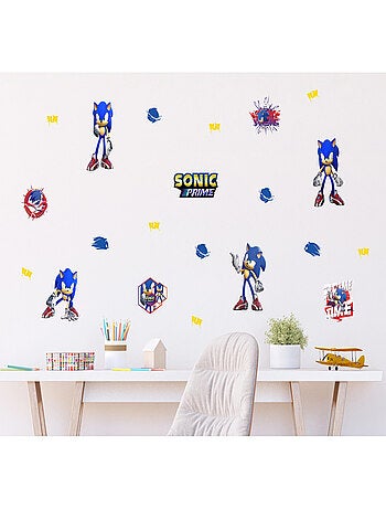 Stickers Sonic Prime 6 Sonic et 12 motifs - 30x30 cm