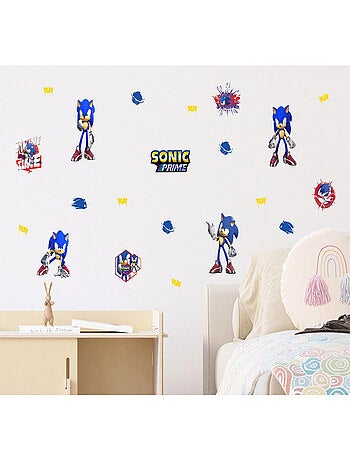 Stickers Sonic Prime 6 Sonic et 12 motifs - 30x30 cm