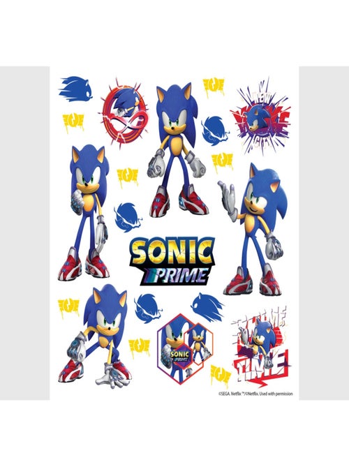 Stickers Sonic Prime 6 Sonic et 12 motifs - 30x30 cm - Kiabi