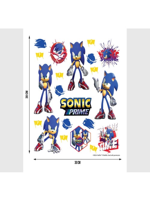 Stickers Sonic Prime 6 Sonic et 12 motifs - 30x30 cm - Kiabi