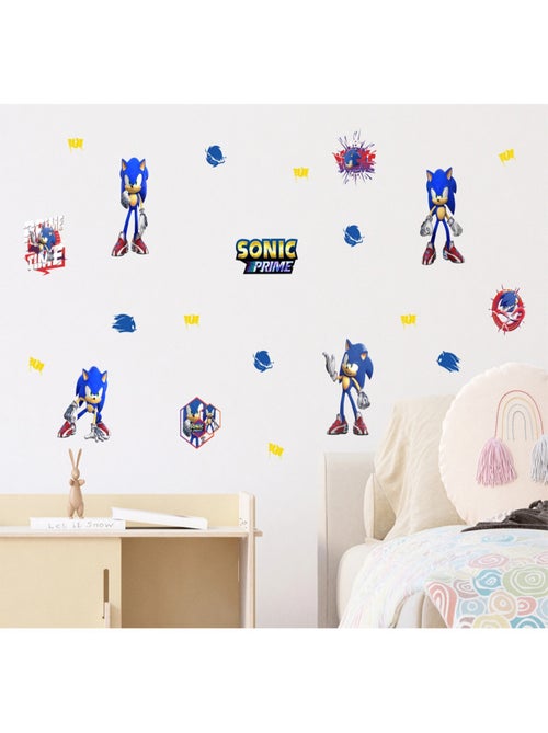 Stickers Sonic Prime 6 Sonic et 12 motifs - 30x30 cm - Kiabi