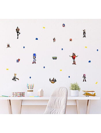 Stickers Sonic Prime 7 personnages 18 motifs - 30x30 cm