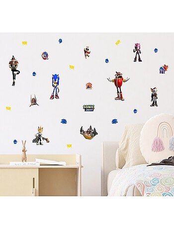 Stickers Sonic Prime 7 personnages 18 motifs - 30x30 cm