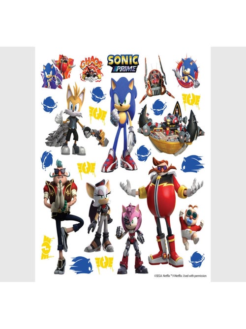 Stickers Sonic Prime 7 personnages  18 motifs - 30x30 cm - Kiabi