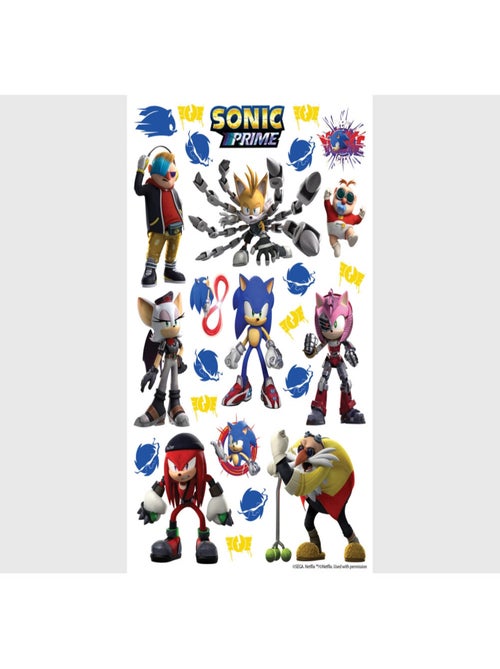 Stickers Sonic Prime 7 personnages  18 motifs - 42,5x65 cm - Kiabi