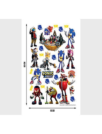 Stickers Sonic Prime 7 personnages 18 motifs - 65 x 85 cm